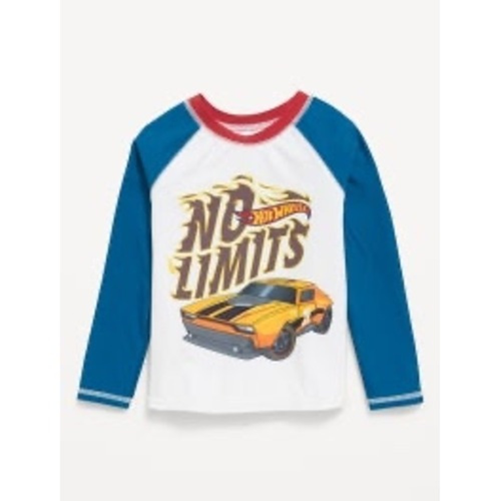 Hot Wheels Boys Long Sleeve Rash Guard Swim Shirt UPF 50+ No Limits 3T